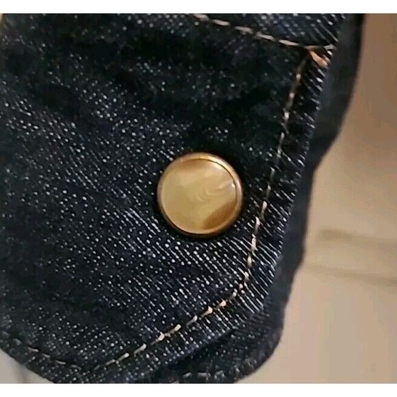 Wrangler Denim  Long Sleeve Button Up Shirt Mens Indigo Size M Pearl Snap Wester - Picture 5 of 10